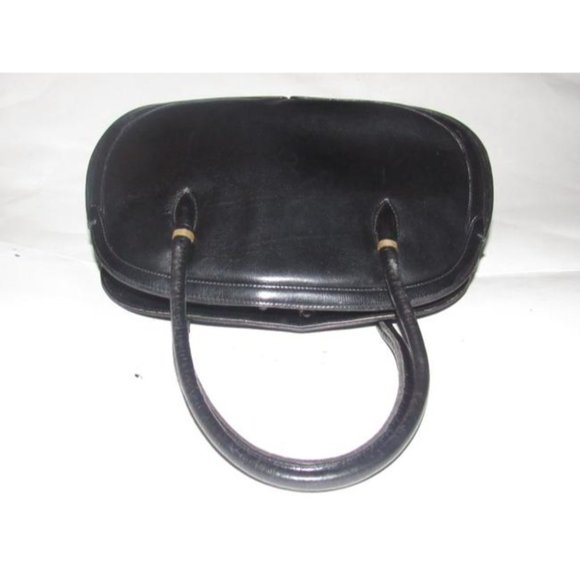 Gucci Vintage Buttery Soft Black Leather Satchel Top Handle - Picture 4 of 12